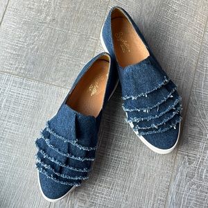 EUC Seychelles Denim Slip Ons